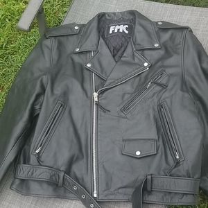 FMC genuine leather biker jacket